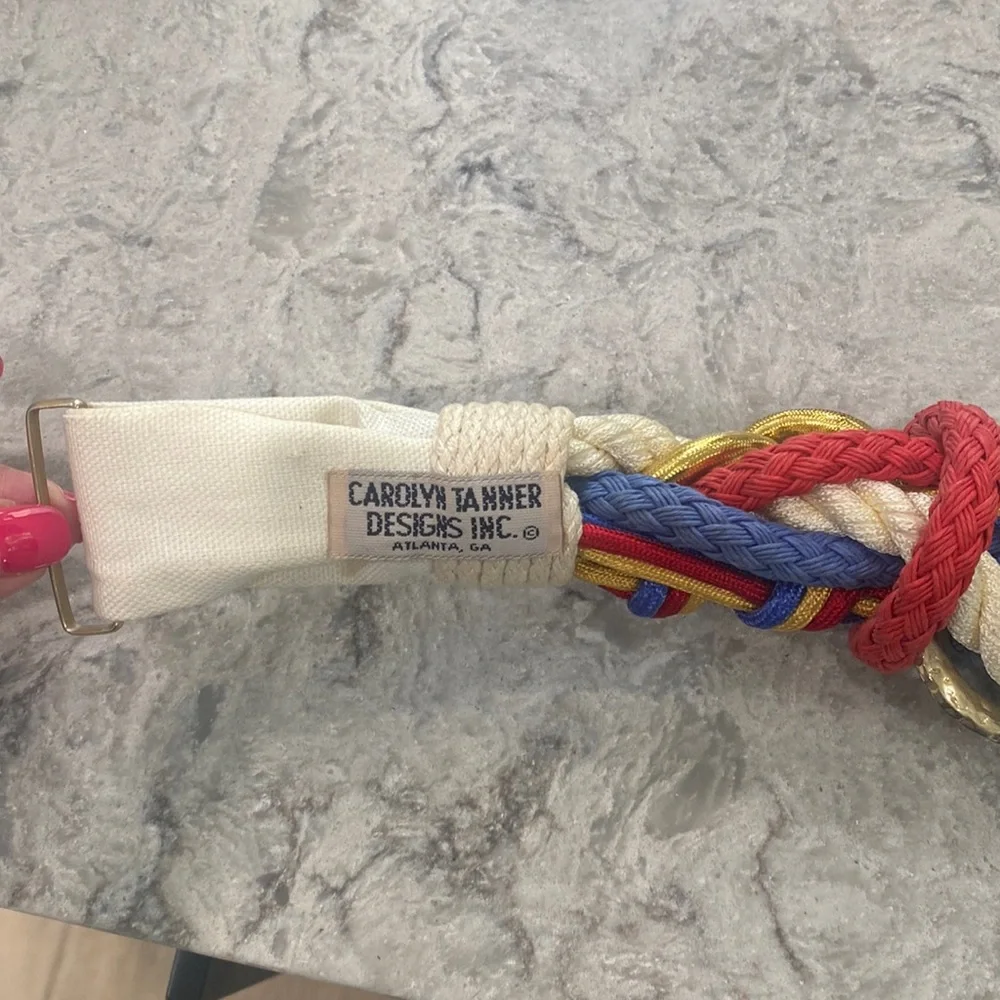 Vintage Carolyn Tanner Designs Inc. Atlanta, GA Anchor Braided Ajustable Belt